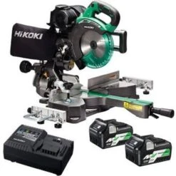 Hikoki C3607DRA/JGZ 18V/36V Multi Volt 185mm Slide Compound Mitre Saw With 2x 2.5Ah/5.0Ah Batteries